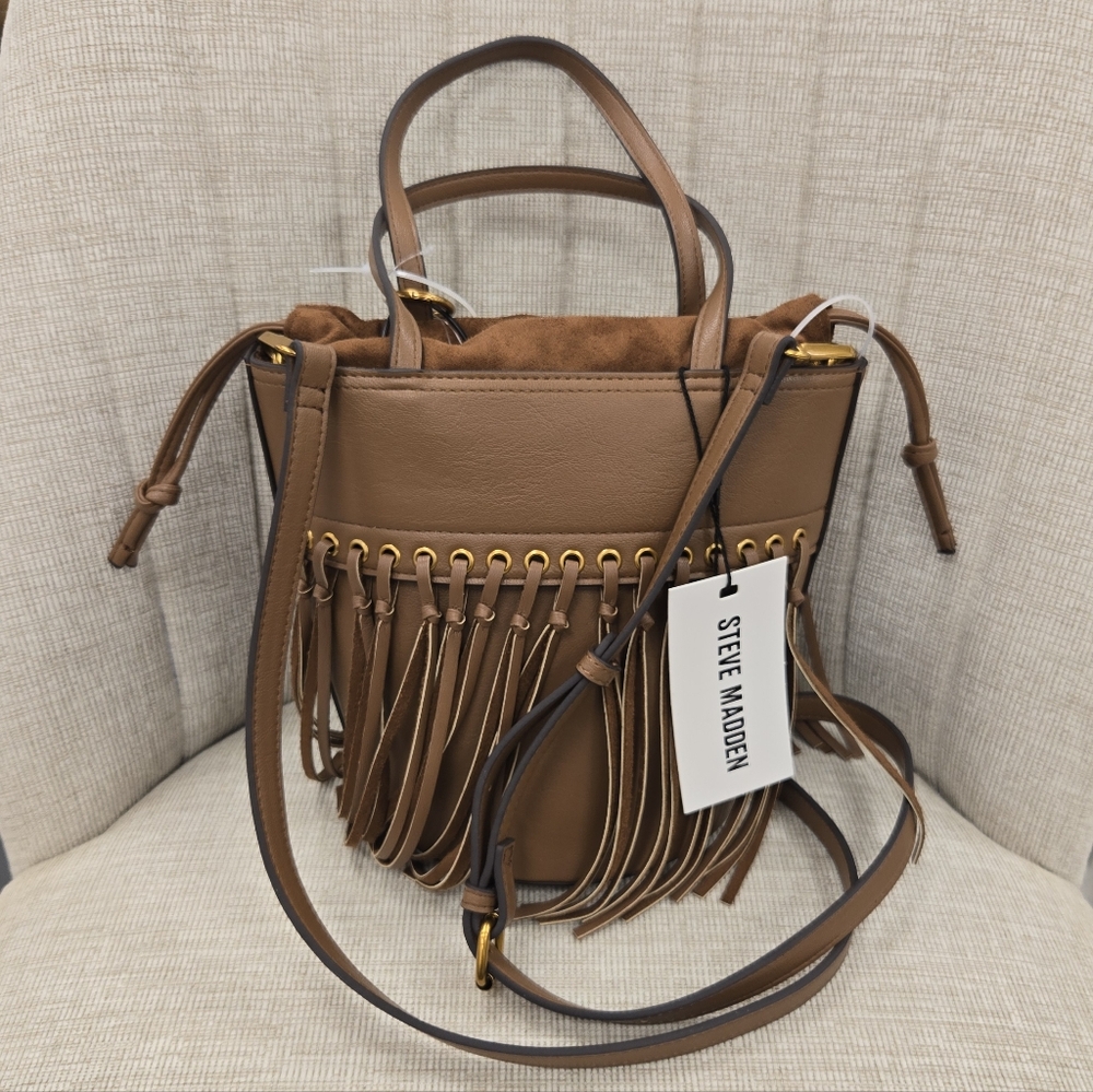 Steve Madden Brown Fringe Shoulder Bag - Picture 2 of 5